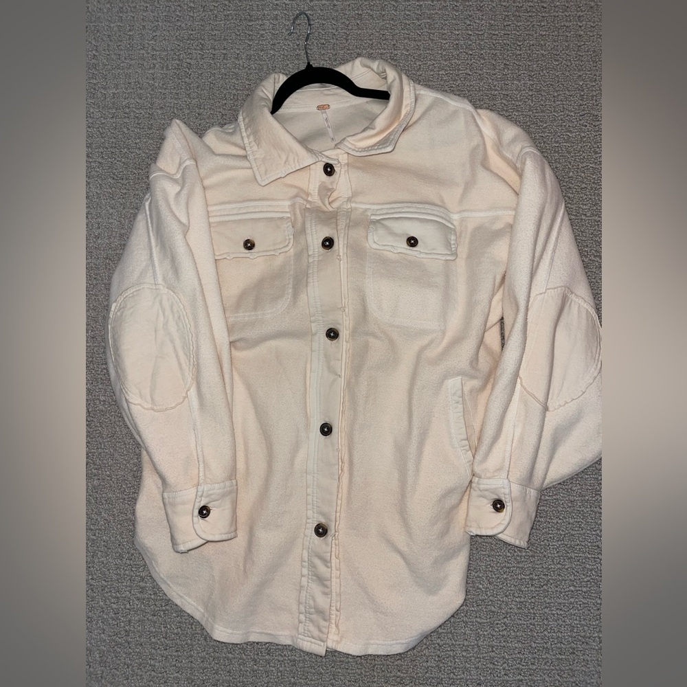 Free People Cream Ruby Shacket (Medium)